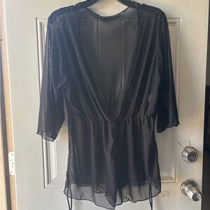 Elegant Black Sheer Swim Coverup